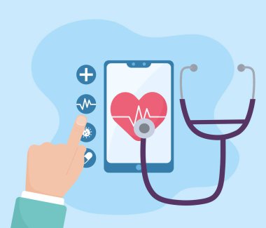 Çevrimiçi sağlık, akıllı telefon steteskop tanı analizi covid 19 koronavirüs