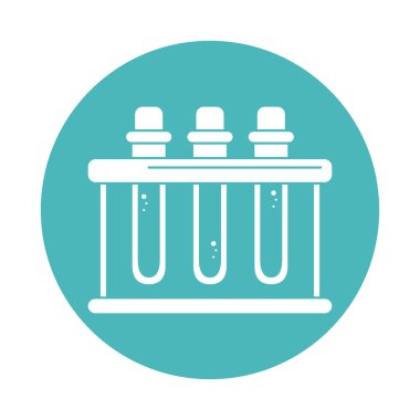 Virüs covid 19 salgın laboratuvar test tüpü raf bloğu biçiminde simge