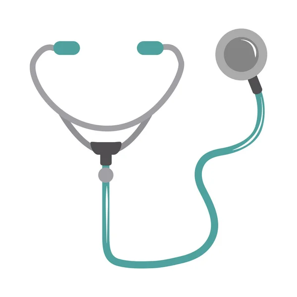 หมอออนไลน์ stethoscope การวินิจฉัยการดูแลทางการแพทย์ไอคอนสไตล์แบน — ภาพเวกเตอร์สต็อก