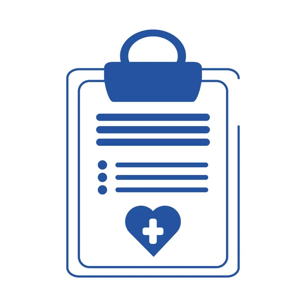 Online doctor clipboard report medical care blue line style icon — Stock Vector