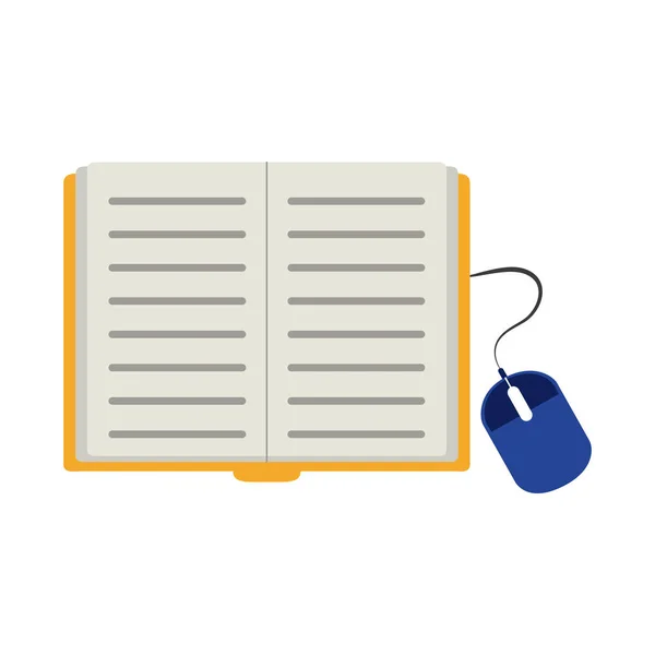 Ebook maus digital home education flat style icon — Stockvektor