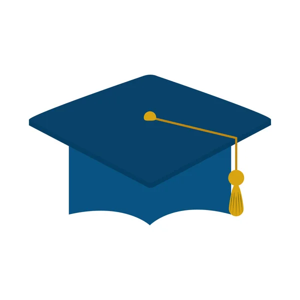 Αποφοίτηση καπέλο επιτυχία σπίτι εκπαίδευση επίπεδη στυλ εικονίδιο — Διανυσματικό Αρχείο