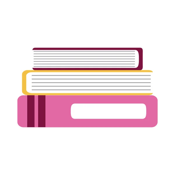 Pilha de livros fornece educação em casa ícone de estilo plano — Vetor de Stock