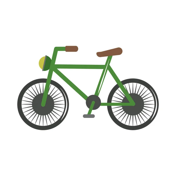 Bicycle vehicle transport recreational flat style icon — Stock Vector