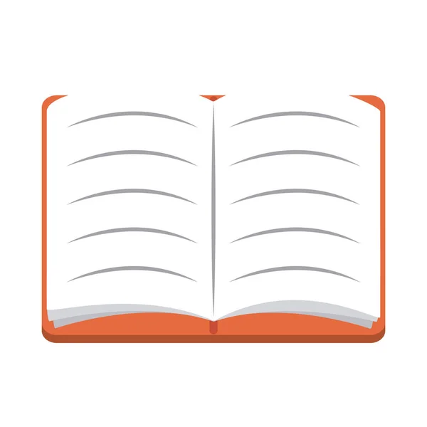 Libro abierto leer la educación en casa icono de estilo plano — Vector de stock