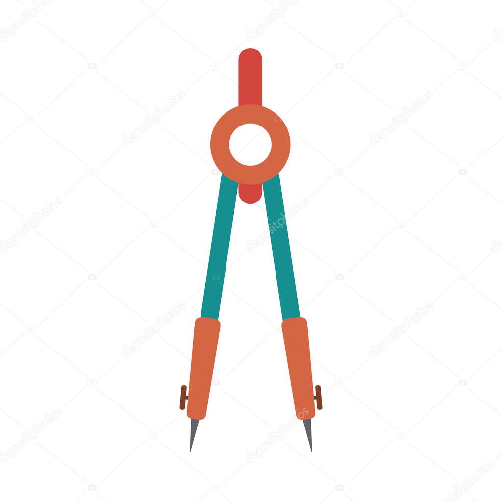geometric compass tool home education flat style icon