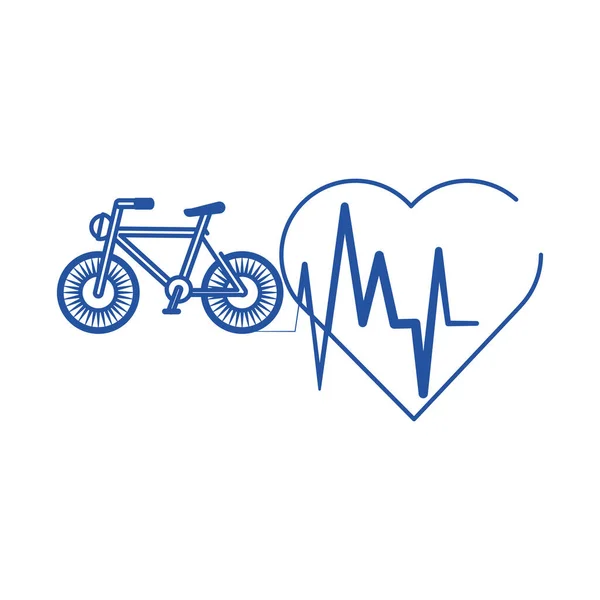 Médico on-line batimento cardíaco cuidados de saúde ícone estilo linha azul —  Vetores de Stock