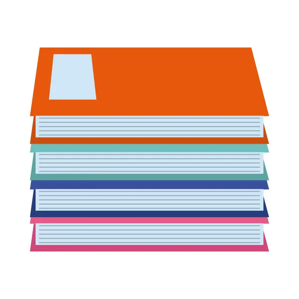 Pile of books literature knowledge home education flat style icon — Stock Vector