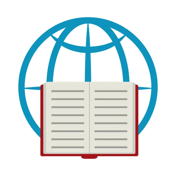 世界の本の接続ホーム教育フラットスタイルのアイコン — ストックベクタ
