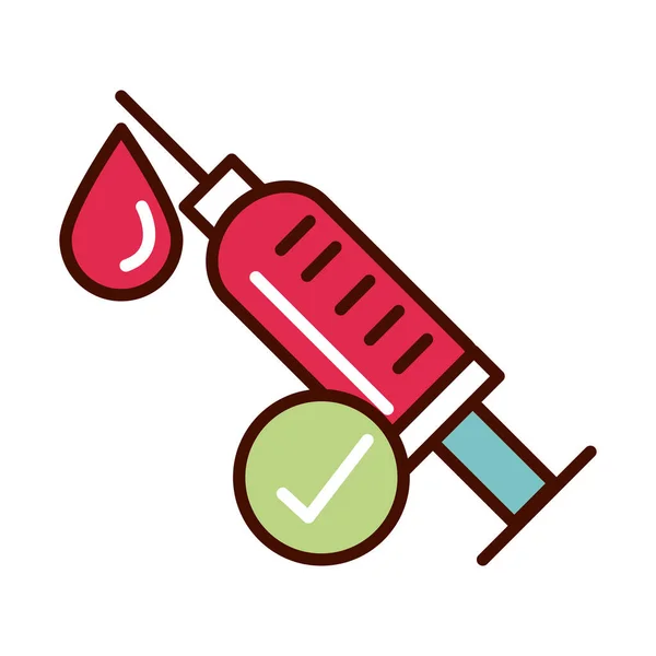 Донорство крови предотвратит распространение covid19 строки и значка файла — стоковый вектор