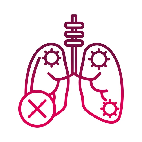 Enfermedad neumonía pulmones prevenir la propagación del icono de gradiente covid-19 — Archivo Imágenes Vectoriales