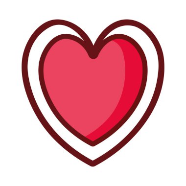 Aşk kalp romantik duygu çizgi film izole ikon tasarımı