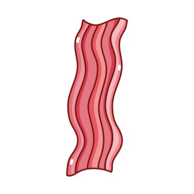 Kahvaltı pastırması karikatürü izole edilmiş ikon