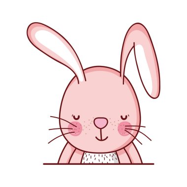 Sevimli tavşan hayvan çizgi filmi izole ikon tasarımı