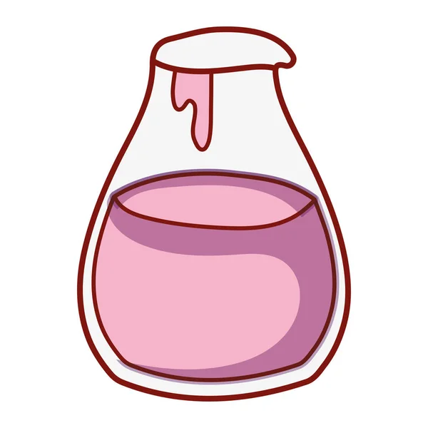 Yogur de comida de desayuno en botella icono de dibujos animados aislados — Archivo Imágenes Vectoriales