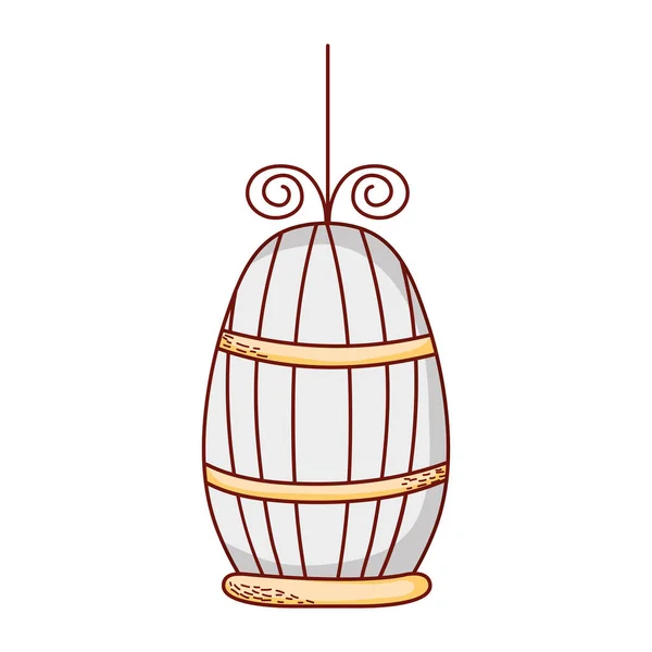 Клетка для птиц животных мультфильм изолированный дизайн иконки — стоковый вектор