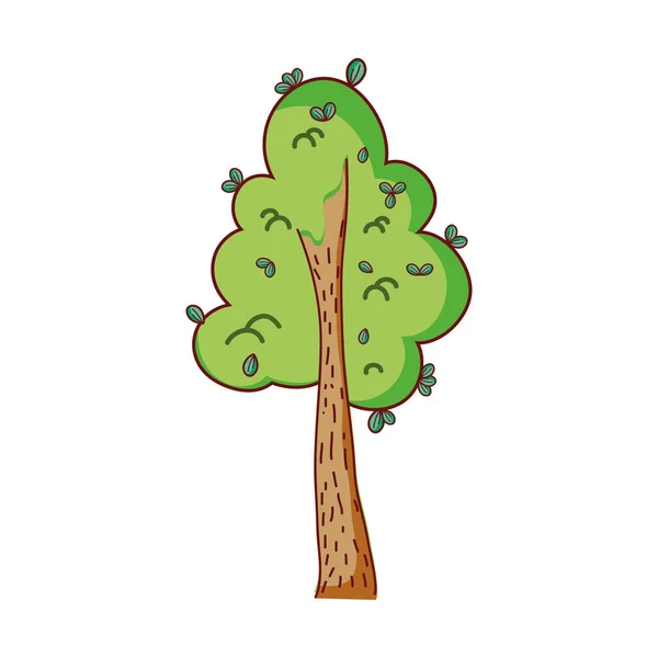 Ağaç yaprakları yeşillik karikatür izole ikon tasarımı bırakır — Stok Vektör