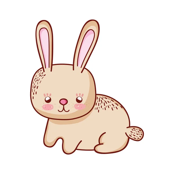 Bonito pequeno coelho animal cartoon isolado ícone design — Vetor de Stock