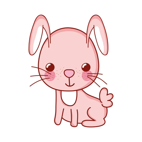 Mignon lapin animal dessin animé isolé icône conception — Image vectorielle