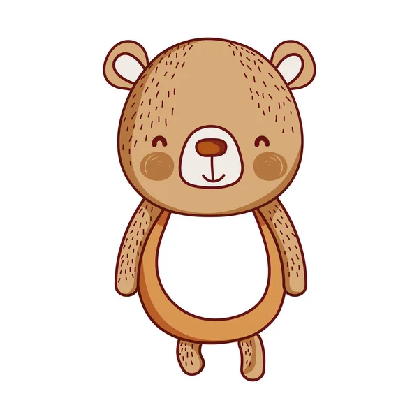 Mignon ours animal dessin animé isolé icône design — Image vectorielle