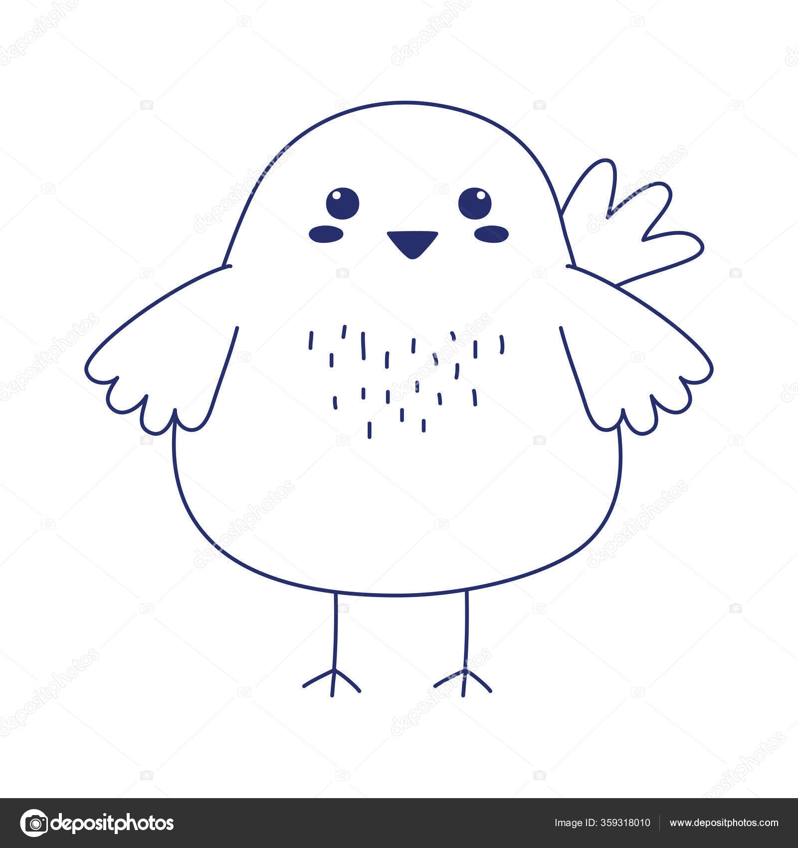 Lucu Kartun Hewan Ayam Terisolasi Ikon Gaya Desain Stok Vektor Stockgiu 359318010