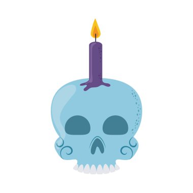 Kafatası ve mum Cinco de mayonez Meksika kutlama düz stil ikonu