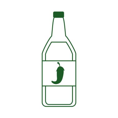 Biber sosu Cinco de mayonez Meksika kutlama hattı ikonu