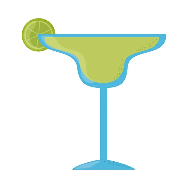Tequila-Cocktail mit Limette Cinco de Mayo mexikanische Feier flachen Stil-Ikone — Stockvektor