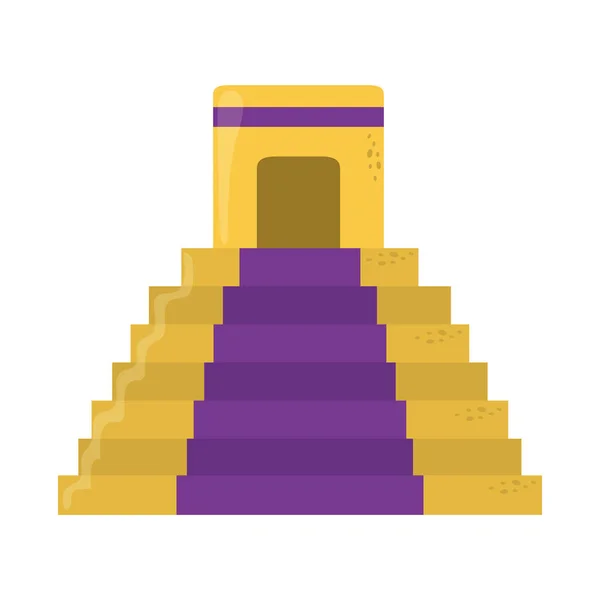 Mexikanische pyramide antiken tempel cinco de mayo feier flache stil-ikone — Stockvektor
