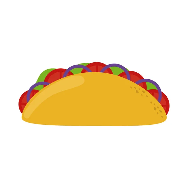 Meksika yemeği taco cinco de mayonez kutlaması düz stil ikonu — Stok Vektör