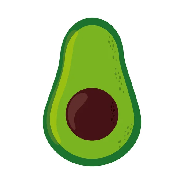 Scheiben Avocado frisches Obst und Gemüse flache Stil-Symbol — Stockvektor