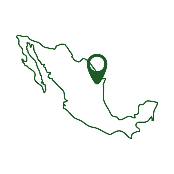 Мексиканская карта расположения Cinco de mayo празднование линии стиль — стоковый вектор