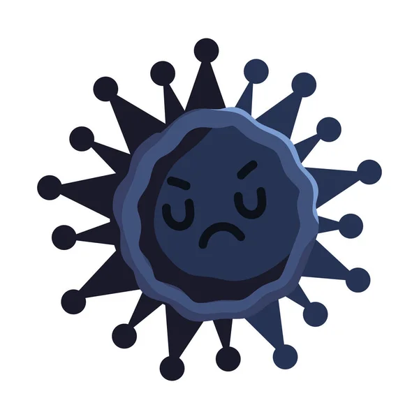 Covid 19 virus coronavirus pandémico de dibujos animados icono de peligro — Vector de stock