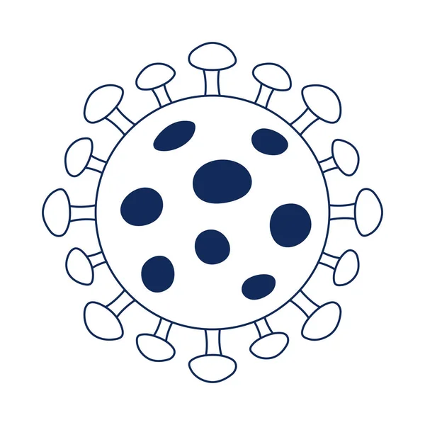 Covid 19 coronavirus pandemic感染隔离图标行风格 — 图库矢量图片