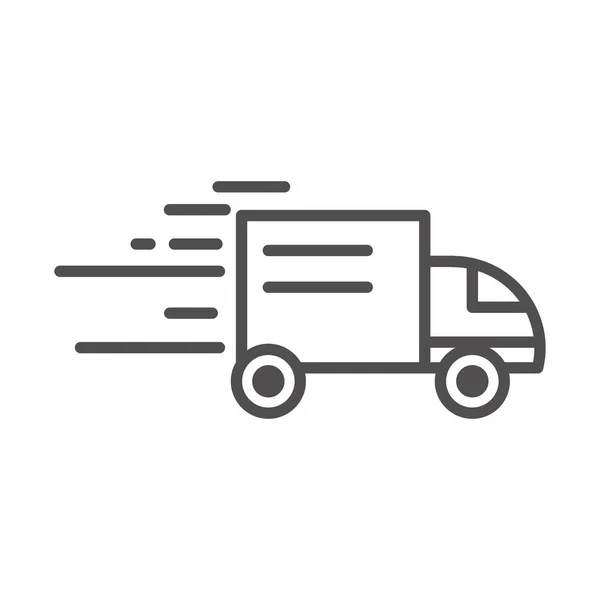 Fast truck transport cargo shipping related delivery line style icon — Stock Vector