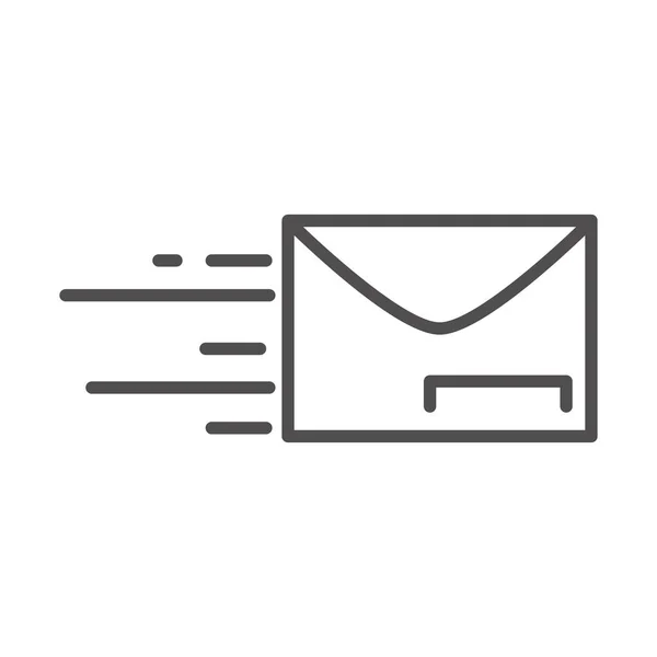 Adresse d'enveloppe de courrier rapide icône de style de ligne de livraison postale — Image vectorielle