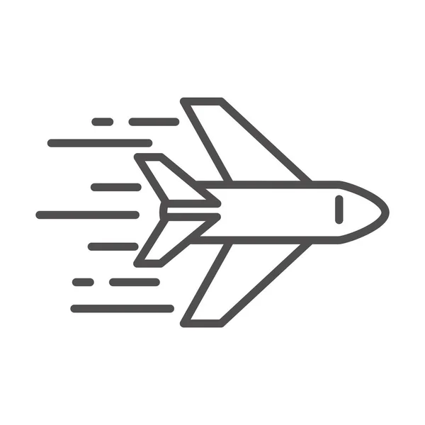 高速飛行機輸送貨物輸送関連輸送ラインスタイルのアイコン — ストックベクタ