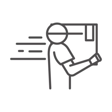 Karton kutulu postacı kargo sevkiyatı ile ilgili dağıtım hattı simgesi