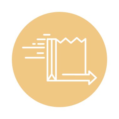 Kese kağıdı hızlı kargo taşımacılığı ile ilgili iletim bloğu simgesi