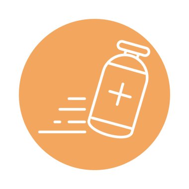 İlaç şişesi eczanesi taşımacılığı ile ilgili dağıtım bloğu simgesi