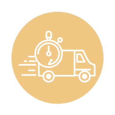 hızlı kamyon kronometre kargo taşımacılığı ile ilgili iletim bloğu simgesi