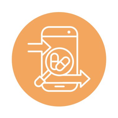 akıllı telefon ilaç siparişi kargo blok biçimi simgesi