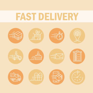 hızlı teslimat kargo taşımacılığı ticaret ticaret simgeleri blok biçim simgesi ayarlandı