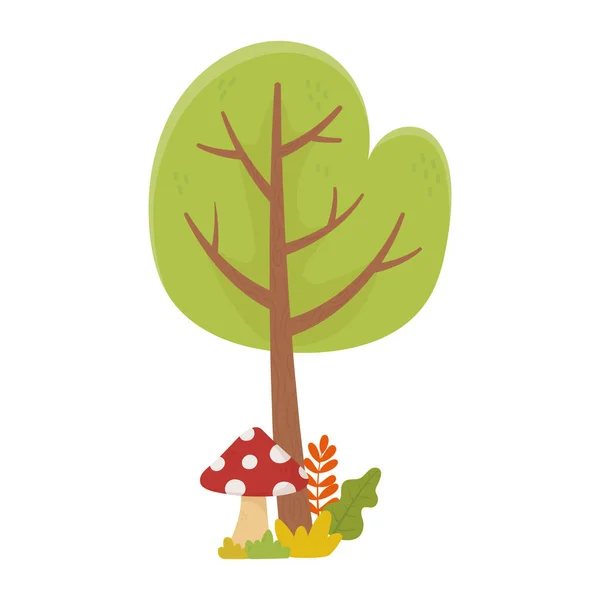 Árbol seta hojas follaje naturaleza botánico aislado icono — Vector de stock