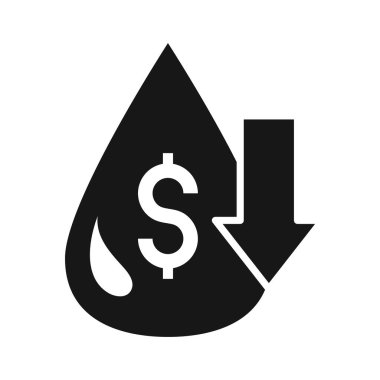 Para ok ticareti krizi ekonomisine düştü, petrol fiyatları çökme silueti tarzı simge