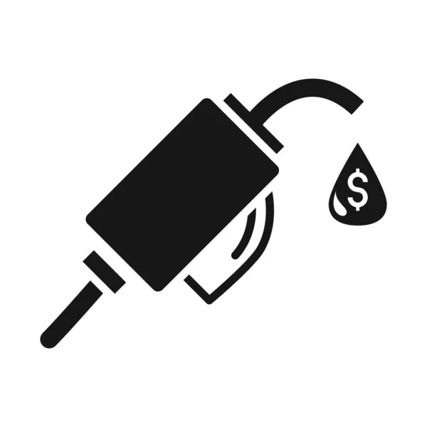 Station pump crisis economy, oil price crash silhouette style icon — Stock Vector