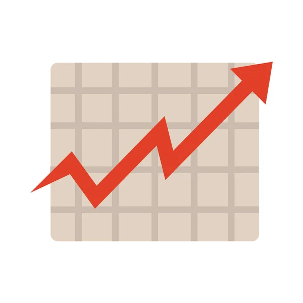 Statisztika chart nyíl megy felfelé, emelkedő élelmiszerárak, lapos stílusú ikon — Stock Vector