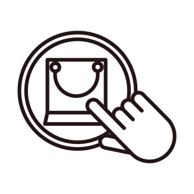 tıklama düğmesi alışverişi ya da ödeme mobil bankacılık çizgi simgesi