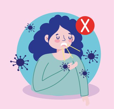 covid 19 prevention avoids covering mouth with hand when coughing clipart