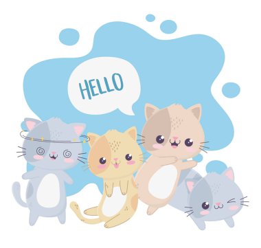 Merhaba kawaii çizgi film karakteri.